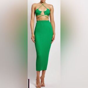 Meshki Crystal Vibrant Green Ribbed Set
